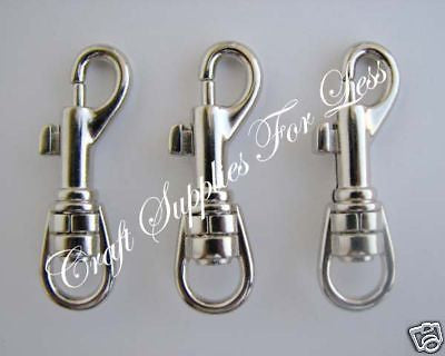 10 Swivel Snap Hook Clips for Key Fob Hardware Chains