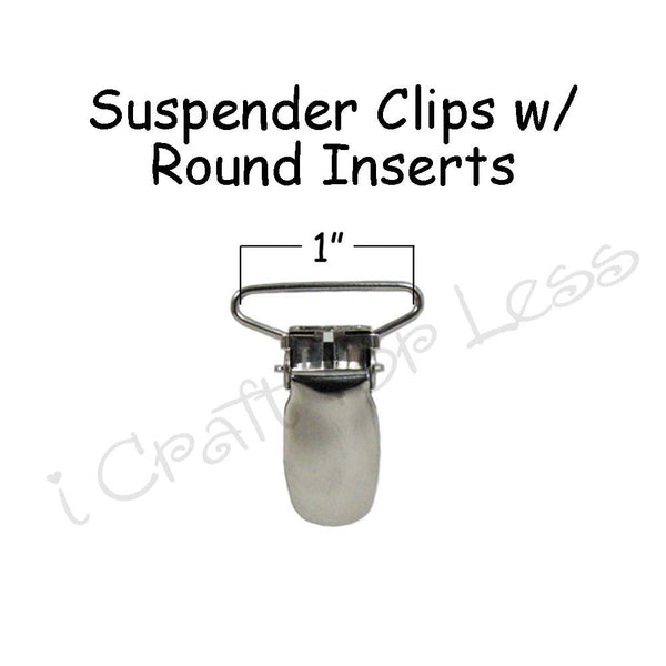 3/4" or 1" Suspender Clips with Round Inserts