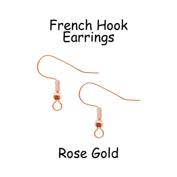 Rose Gold French Hook Earrings - Hypoallergenic Surgical 316L Stainless Steel