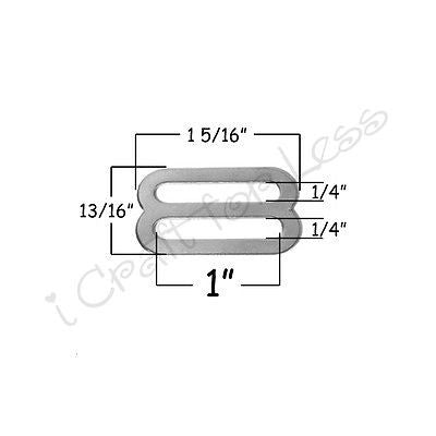 10 - 1" Metal Triglide Slide Adjusters / Adjustable Suspender Slides - Nickel