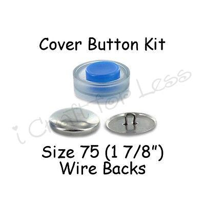 Size 75 (1 7/8 inch) Cover Buttons Starter Kit (makes 4) with Tool - Wire Backs