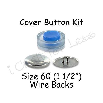 Size 60 (1 1/2 inch) Cover Buttons Starter Kit (makes 5) with Tool - Wire Backs