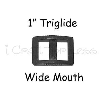 10 Slide Adjusters / Tri Glides / Tri Bars for Adjustable Straps - 1" Wide Mouth