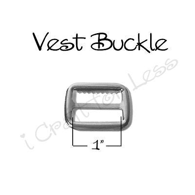 100 Suspender / Vest Buckle with Teeth - Slide / Strap Adjuster - 1" Metal