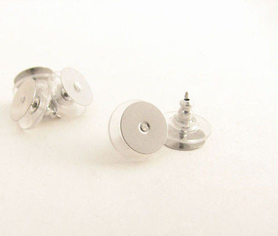 Earring Posts/Backs with Pad 10MM - 12 (6 Pairs)