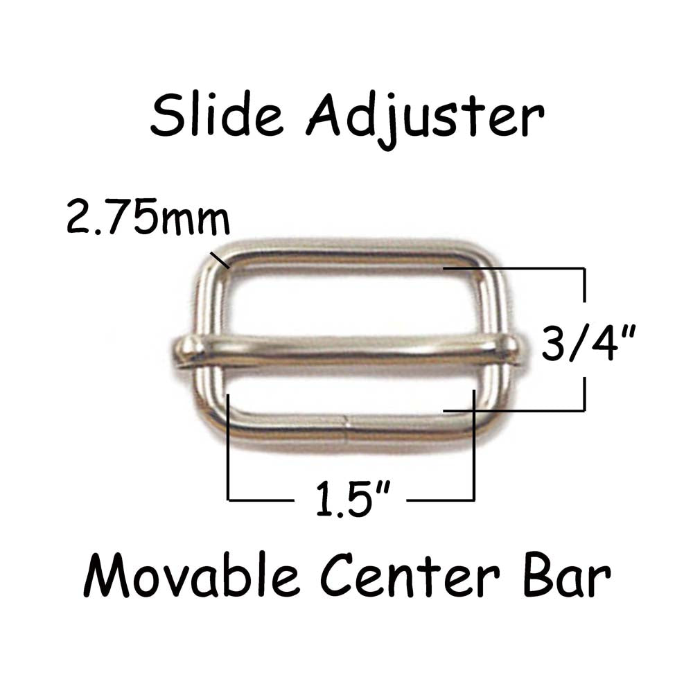 Adjustable Slide Buckle with Movable Center Bar