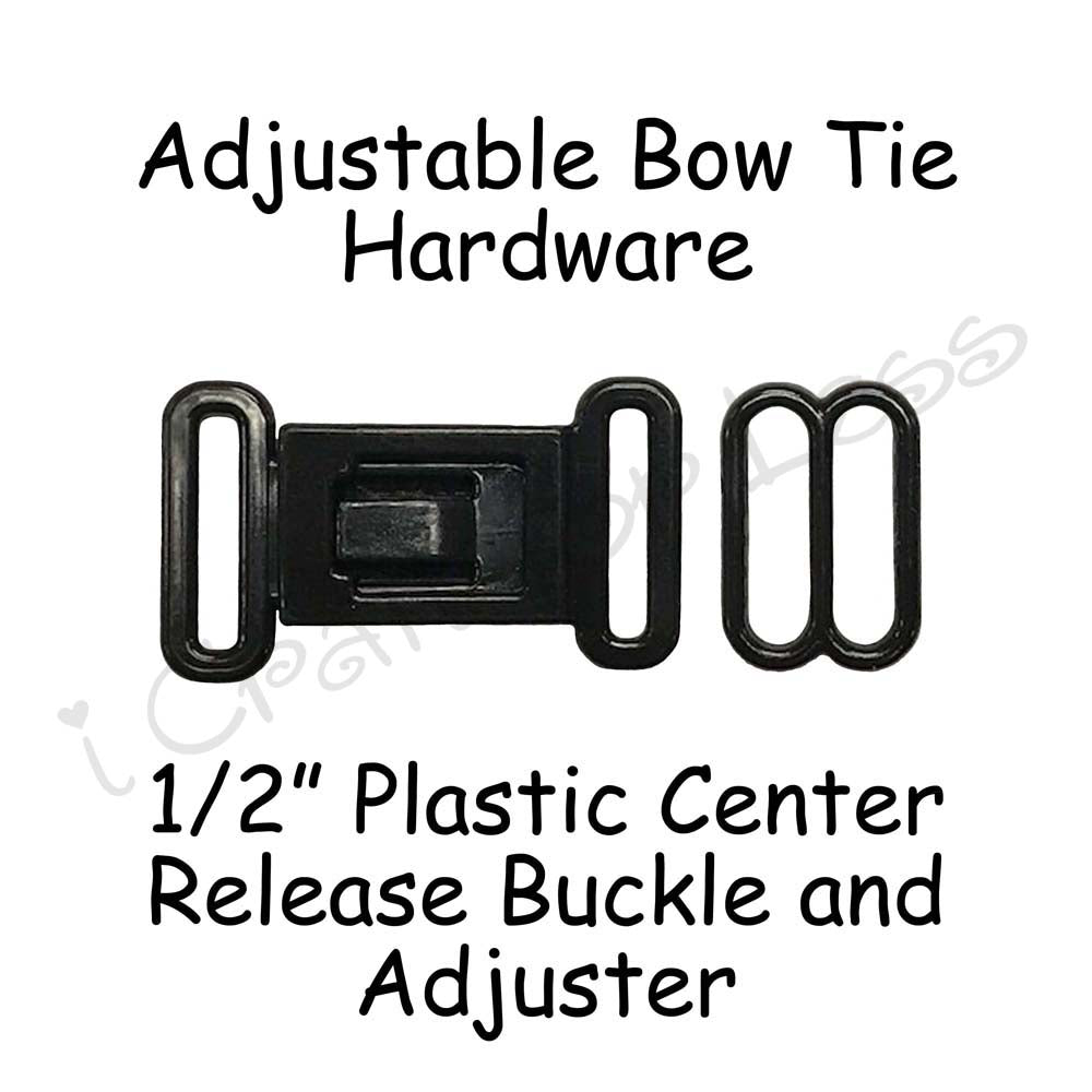 1/2" Bow Tie Hardware Plastic Buckle and Slide Adjuster