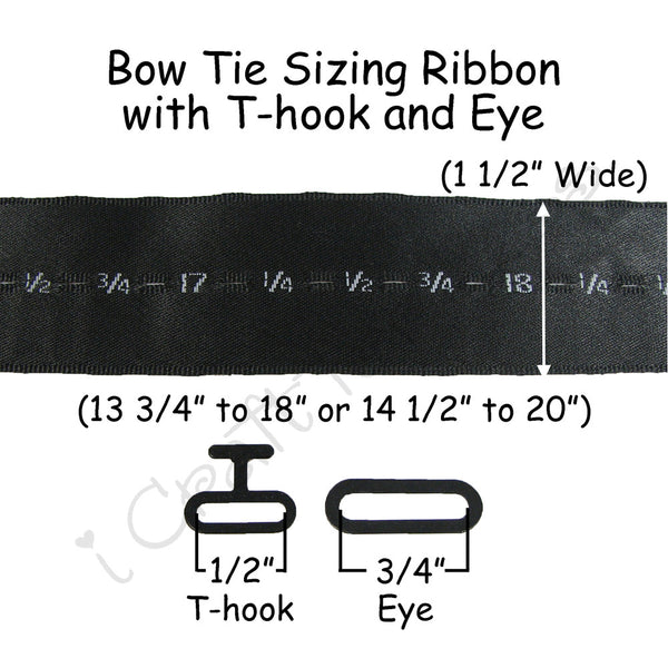 Bow Tie Sizing Ribbon with T-hook and Eye