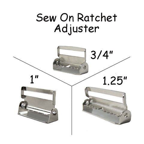 Sew On Ratchet Adjusters with Teeth / Adjustable Suspender Slides