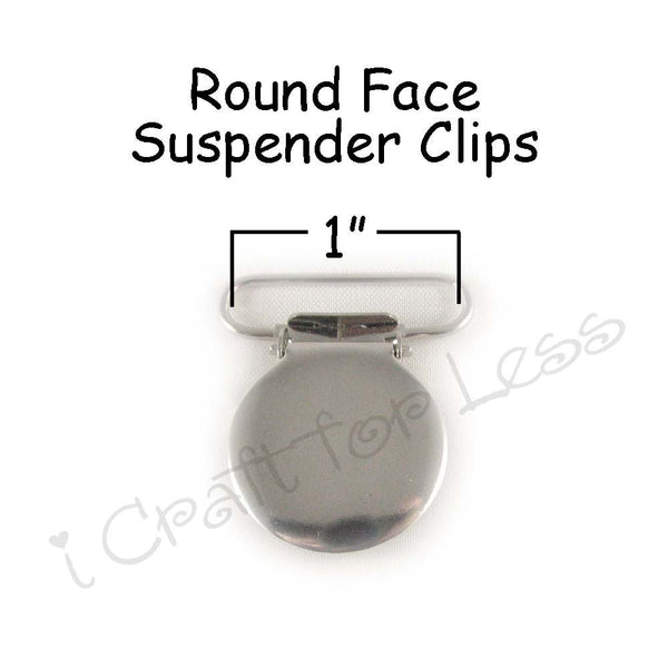 3/4" or 1" Round Face Suspender Clips