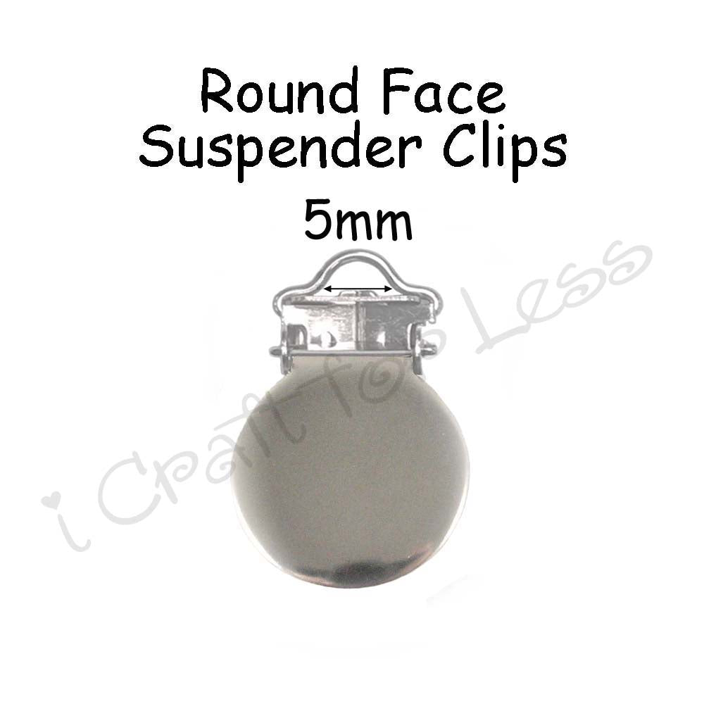 5mm Round Face Suspender Clips