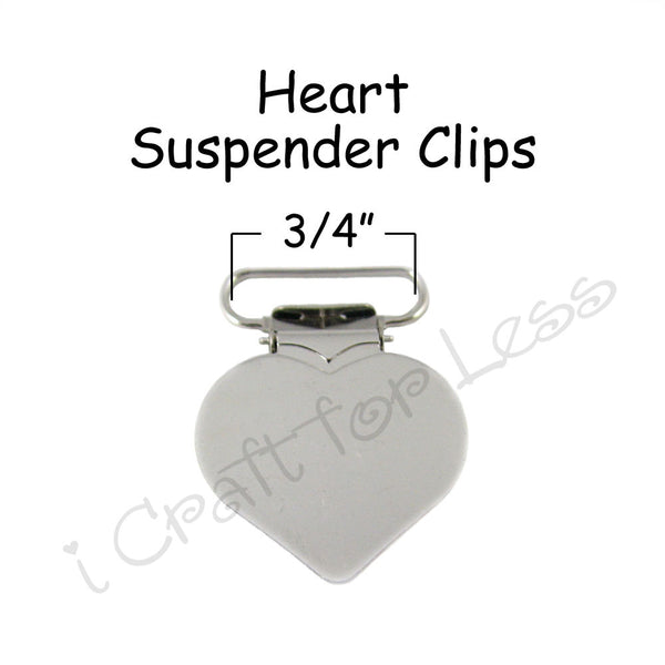 3/4" or 1" Heart Suspender Clips