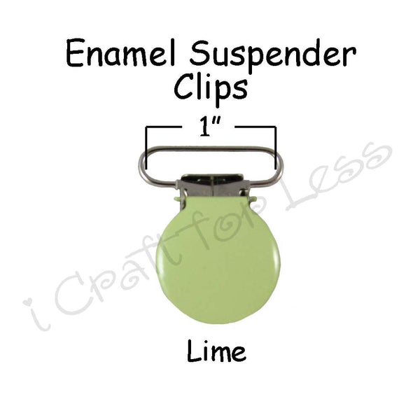 3/4" or 1" Enamel Round Face Suspender Clips