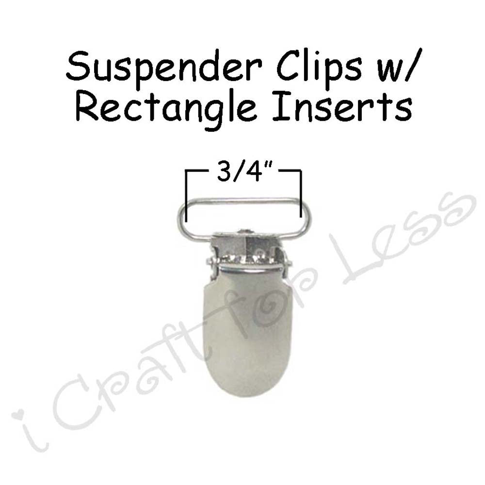 3/4" or 1" Suspender Clips with Rectangle Inserts