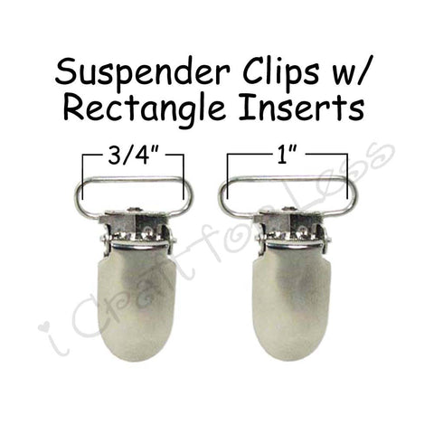 3/4" or 1" Suspender Clips with Rectangle Inserts