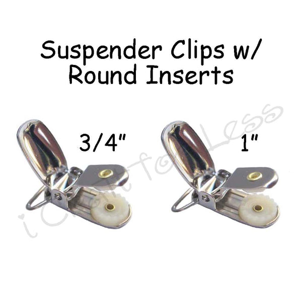 3/4" or 1" Suspender Clips with Round Inserts