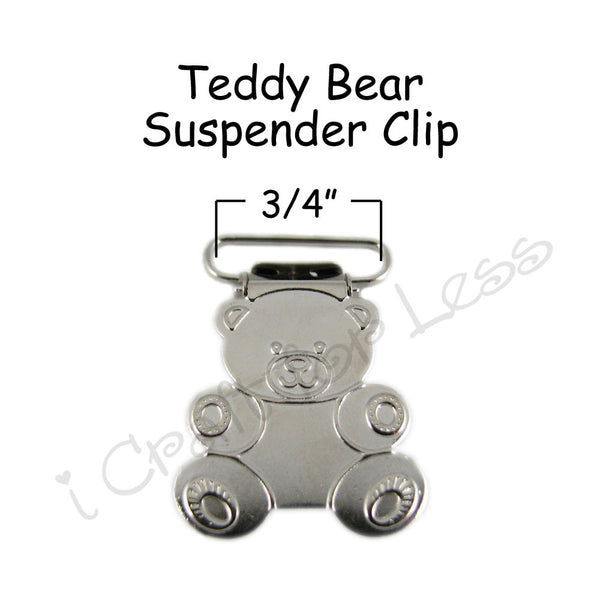 3/4" or 1" Teddy Bear Suspender Clips